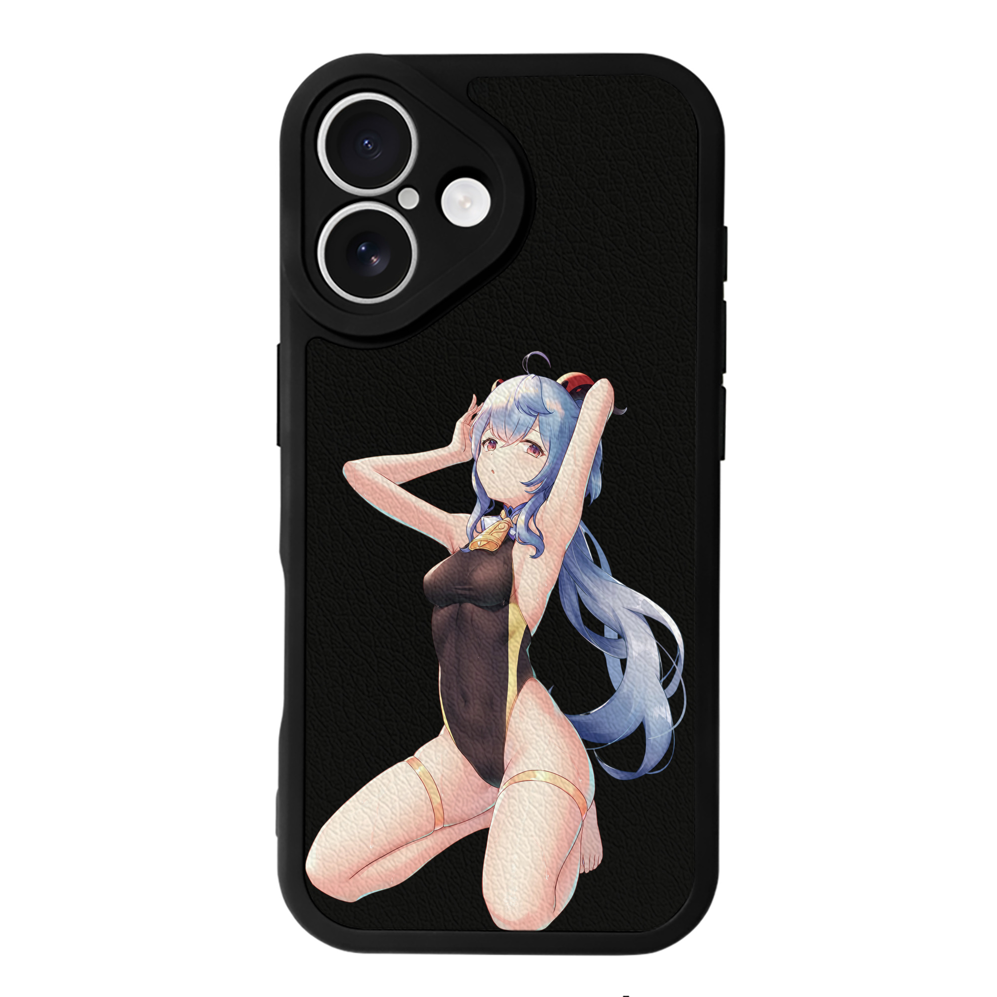 げんし神 甘雨 かんう genshin Ganyu 【iPhone 16シリーズ対応】シリコンスマホケース（レザー調） 材質：シリコン